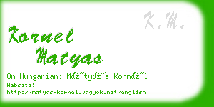 kornel matyas business card